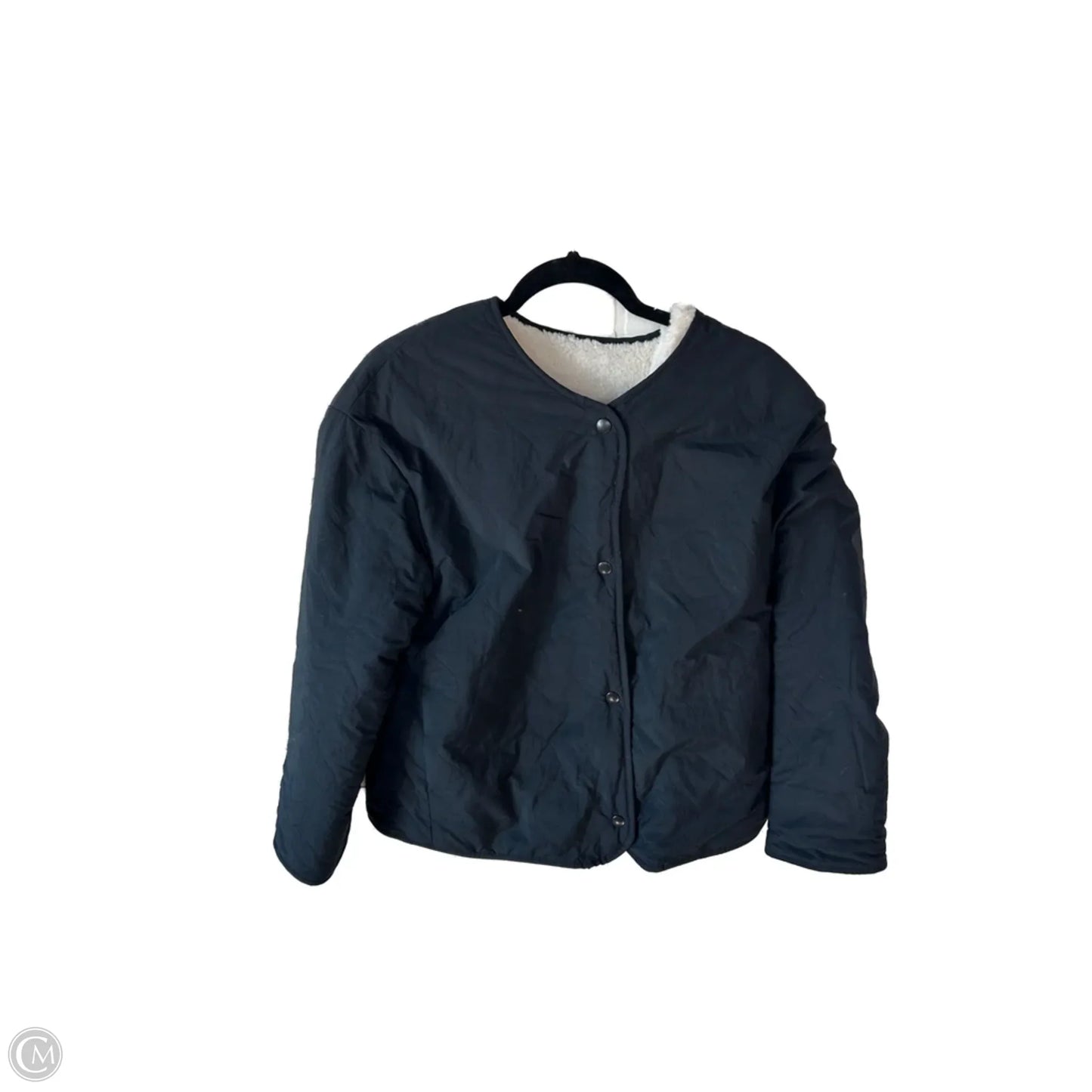 Jacket Faux Fur & Sherpa By Uniqlo In Black & White, Size: S