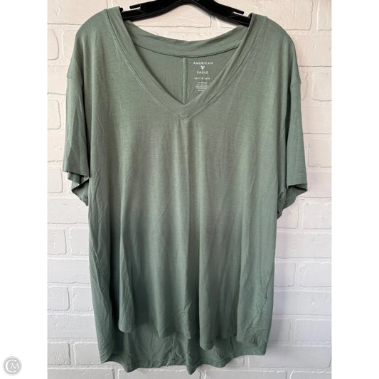 Top Short Sleeve Basic By American Eagle In Green, Size: Xl