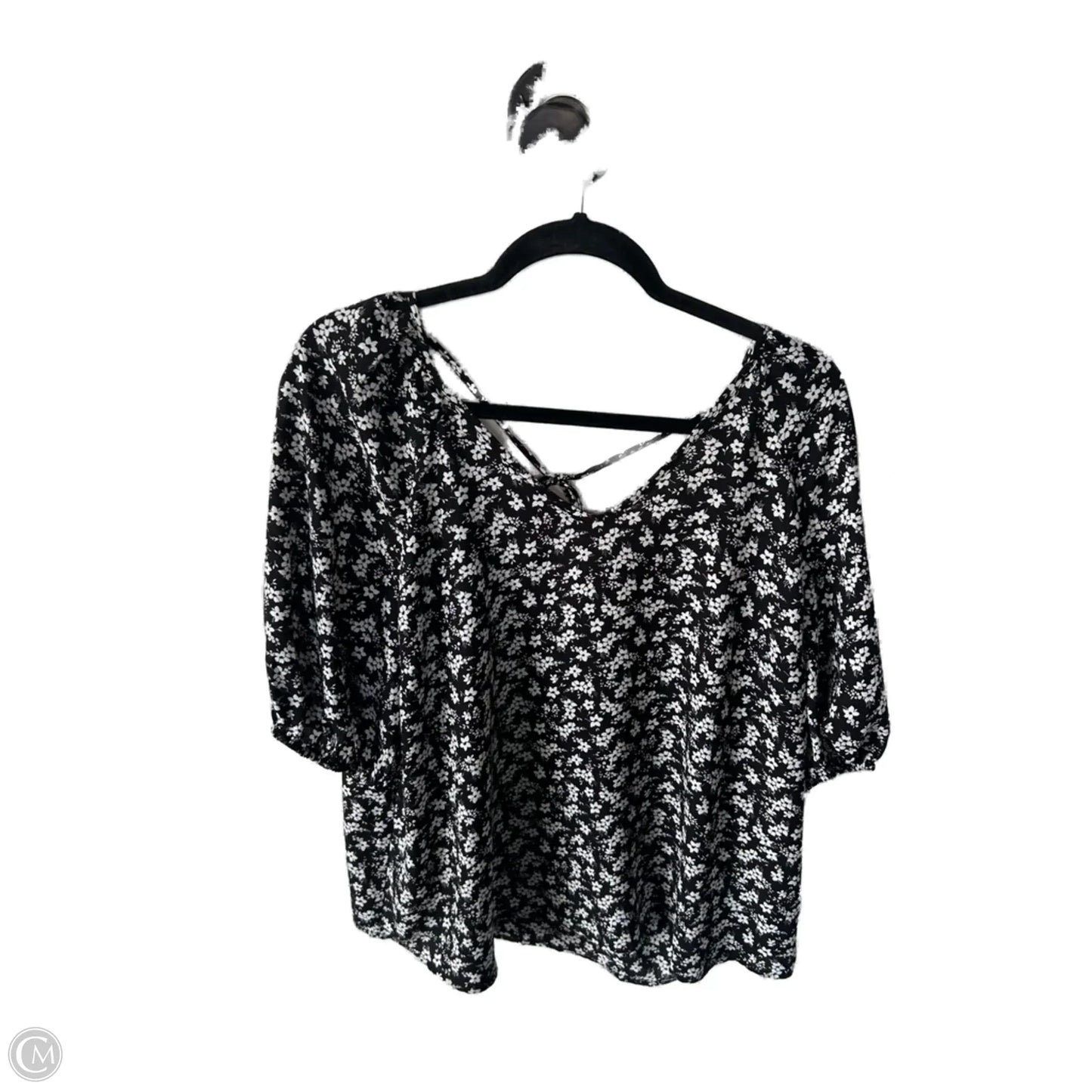 Top Short Sleeve By 41 Hawthorn In Black & White, Size: Xxl