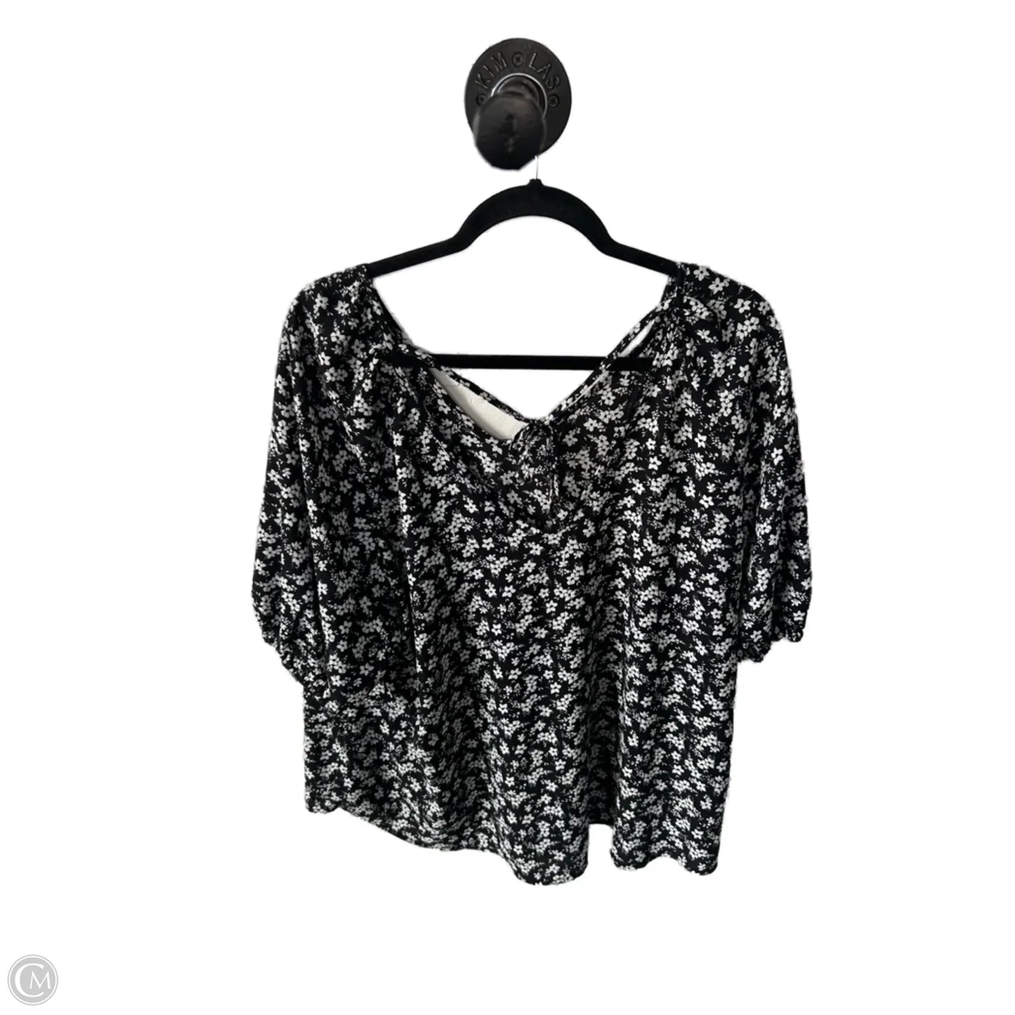 Top Short Sleeve By 41 Hawthorn In Black & White, Size: Xxl