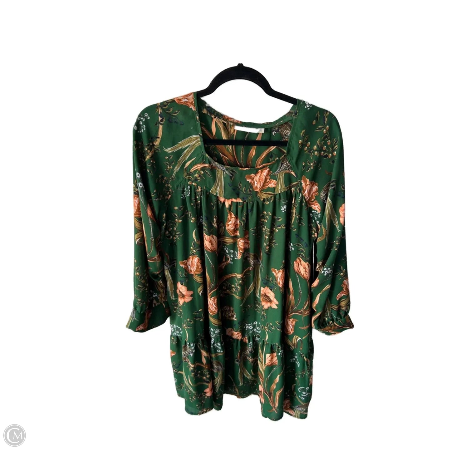 Dress Casual Short By Clothes Mentor In Green & Orange, Size: M