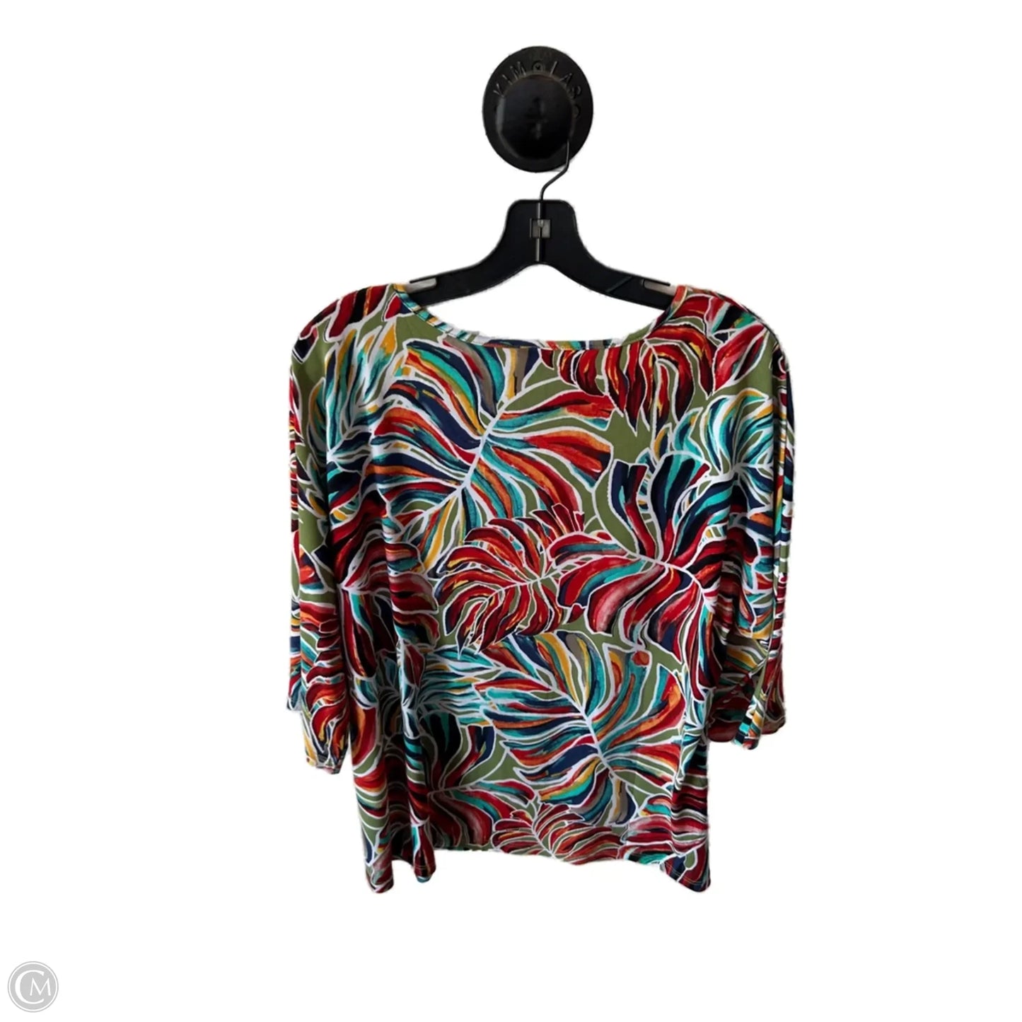 Top 3/4 Sleeve By Clothes Mentor In Blue & Green, Size: M