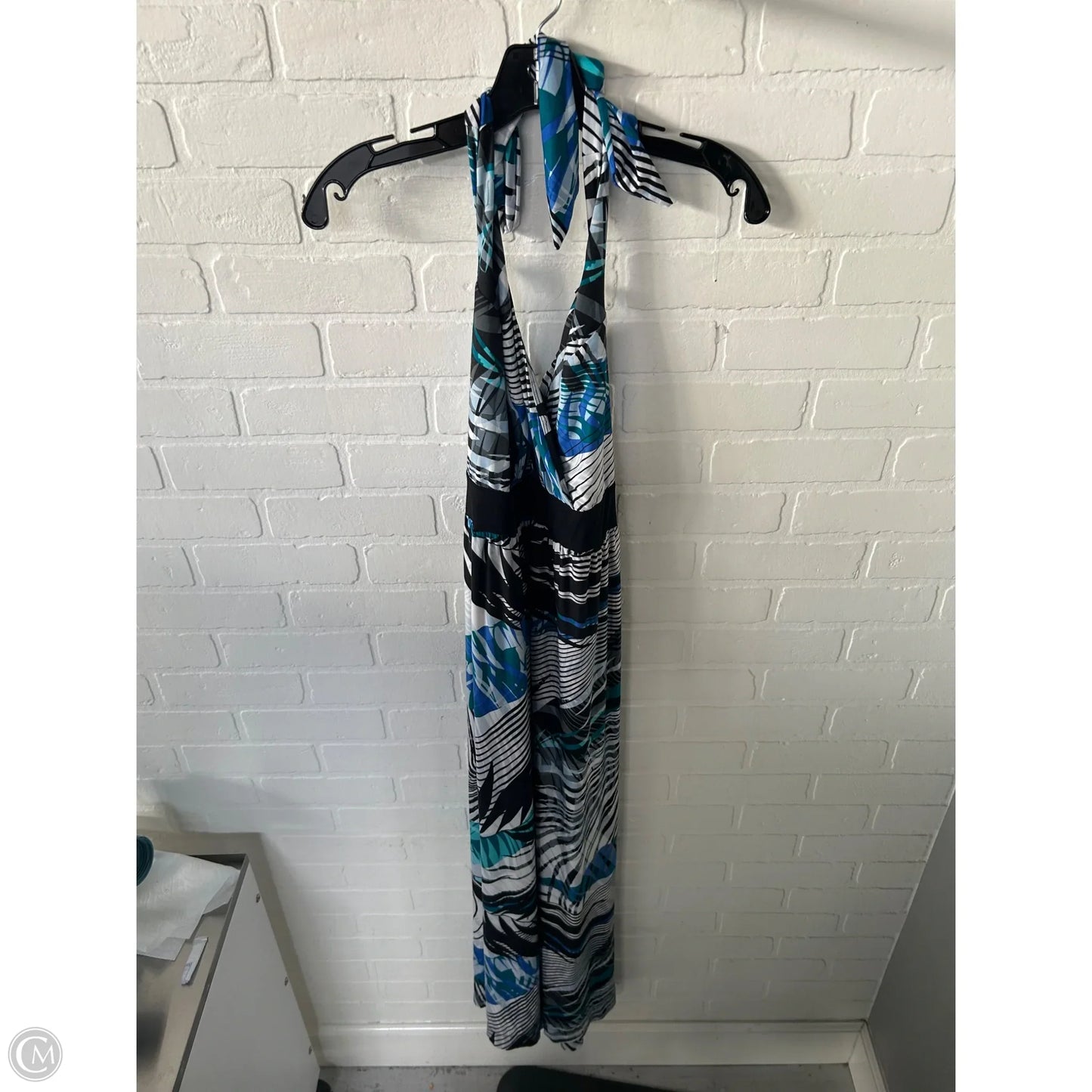 Dress Casual Maxi By Soma In Black & Blue, Size: L