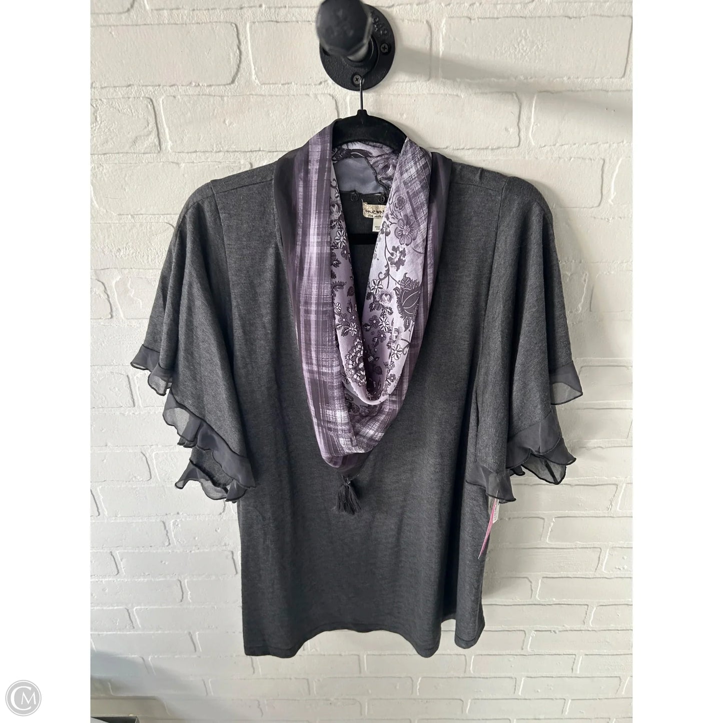 Top Short Sleeve By One World In Grey, Size: 3x