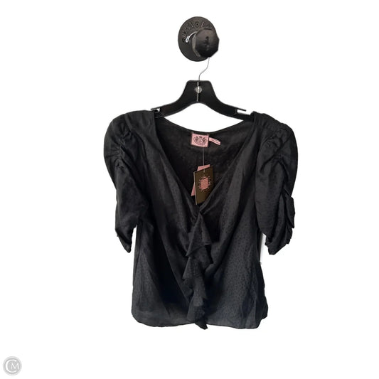 Top Short Sleeve By Juicy Couture In Black, Size: L