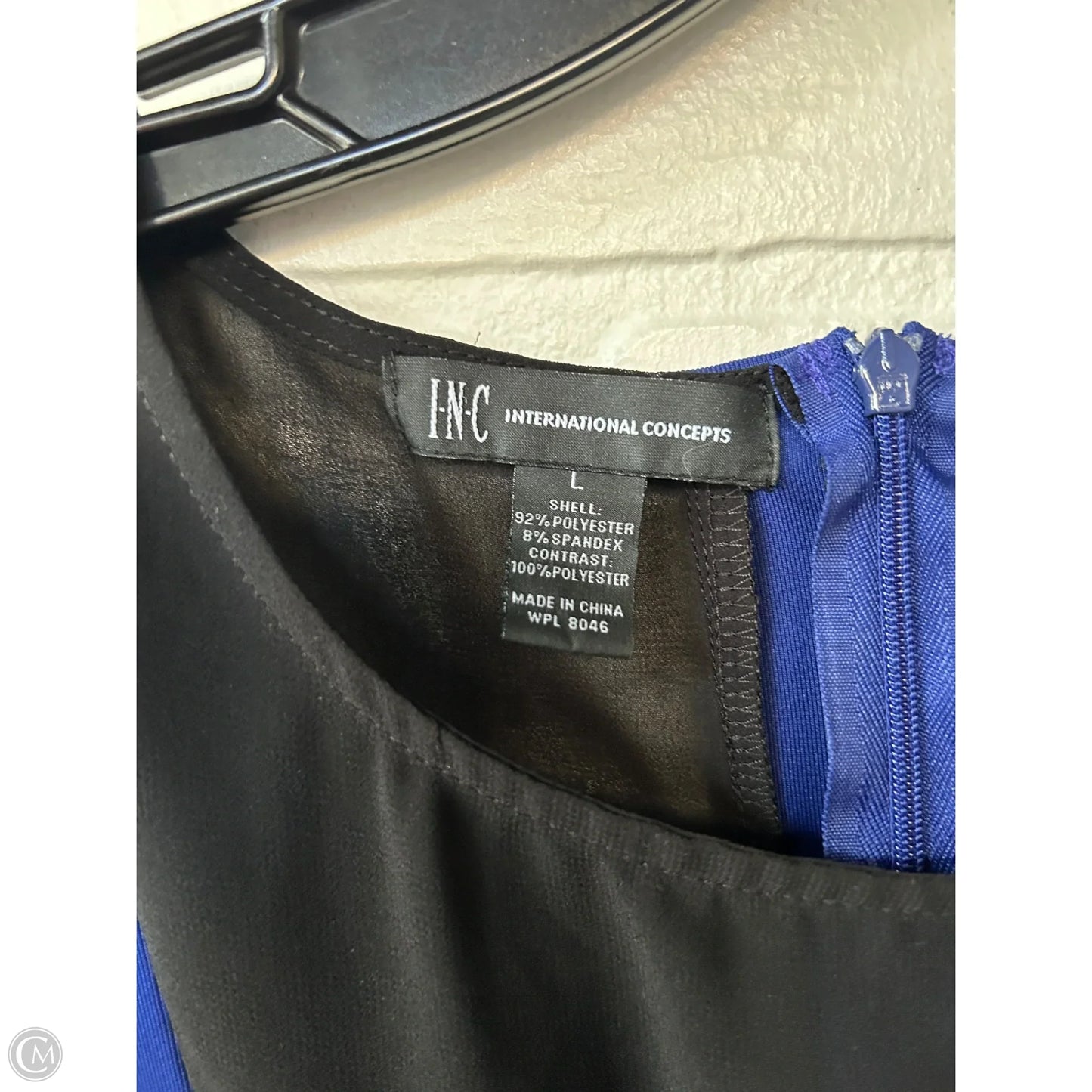 Dress Work By Inc In Black & Blue, Size: L