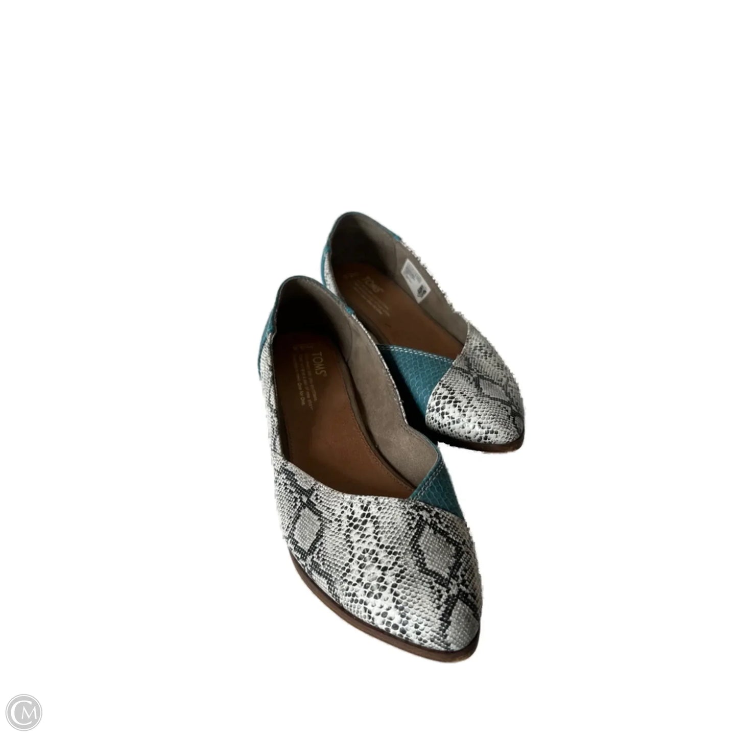 Shoes Flats By Toms In Blue & White, Size: 8.5