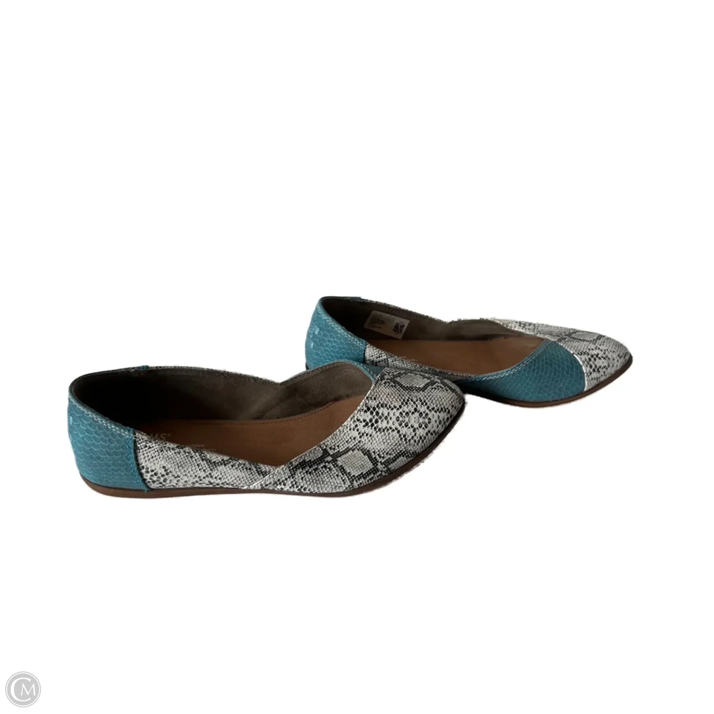 Shoes Flats By Toms In Blue & White, Size: 8.5