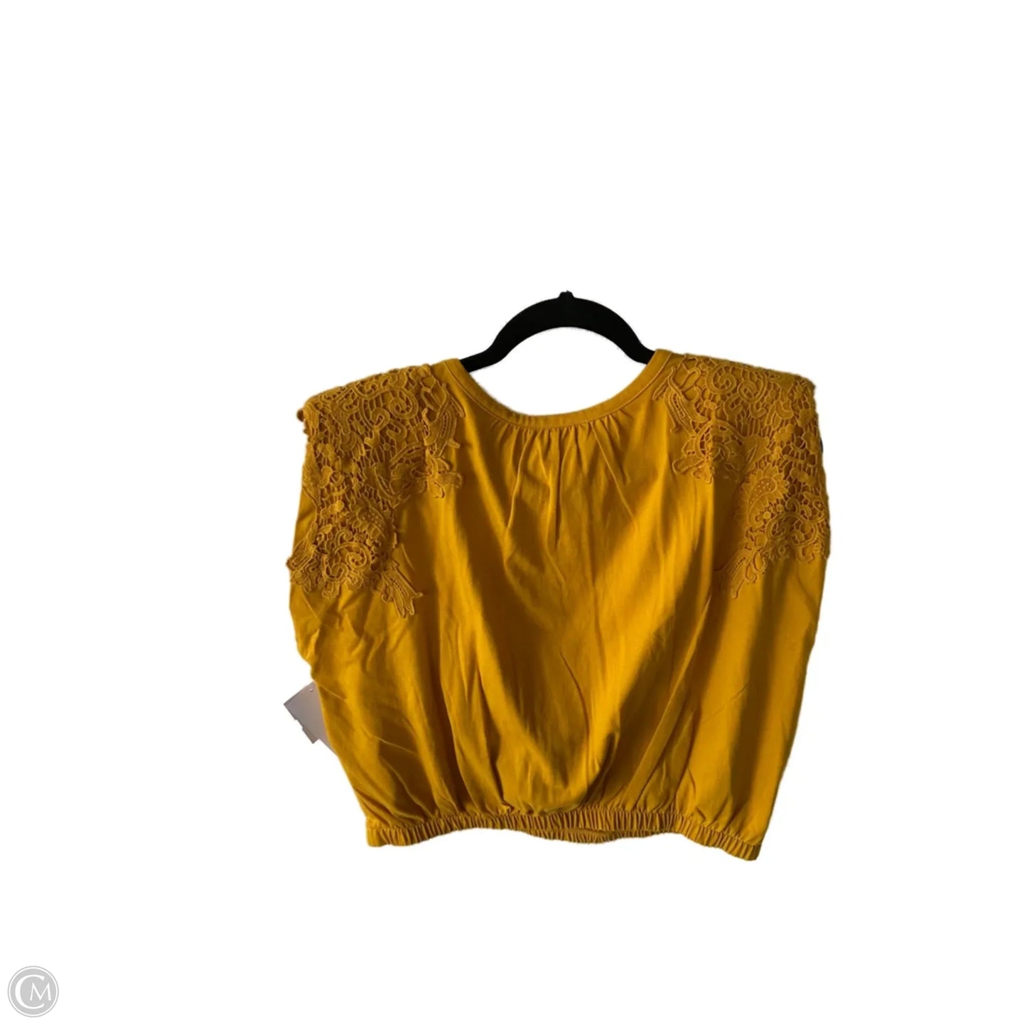 Top Short Sleeve By Express In Yellow, Size: L
