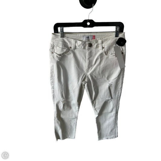 Jeans Straight By Cabi In White Denim, Size: 8