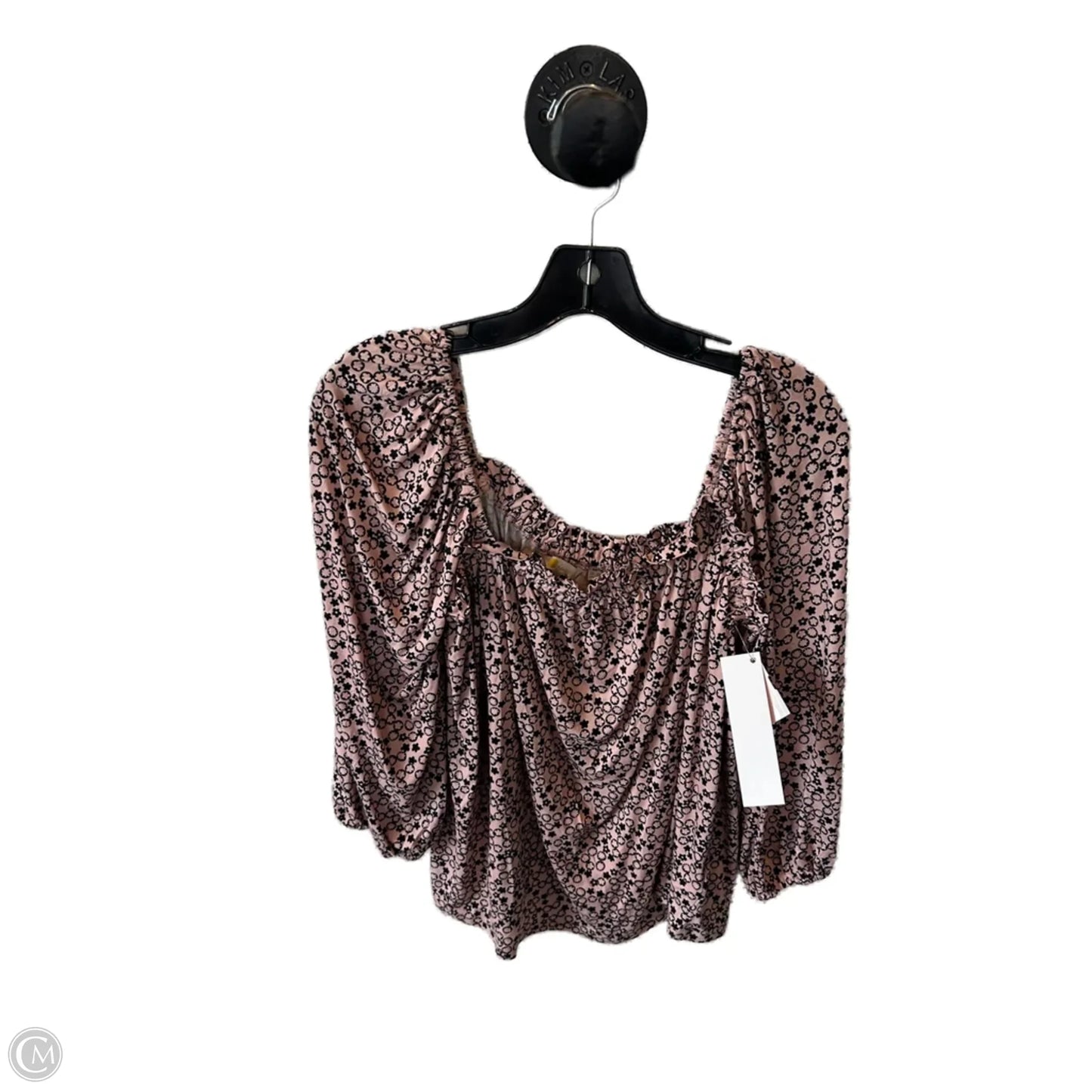 Top 3/4 Sleeve By Boden In Black & Pink, Size: S