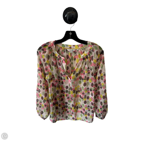 Top Long Sleeve By Boden In Green & Pink, Size: S