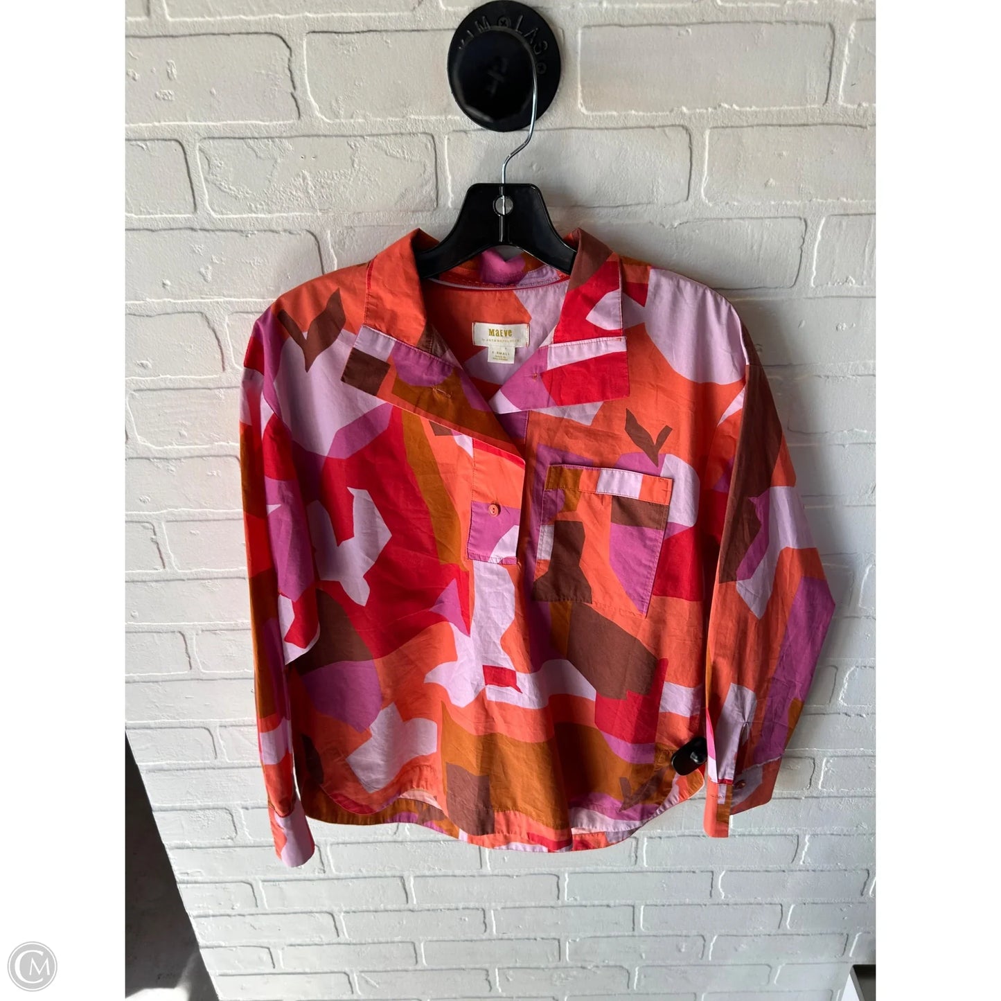 Top Long Sleeve By Maeve In Orange & Purple, Size: Xs