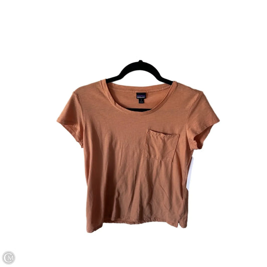 Top Short Sleeve Basic By Patagonia In Orange, Size: S