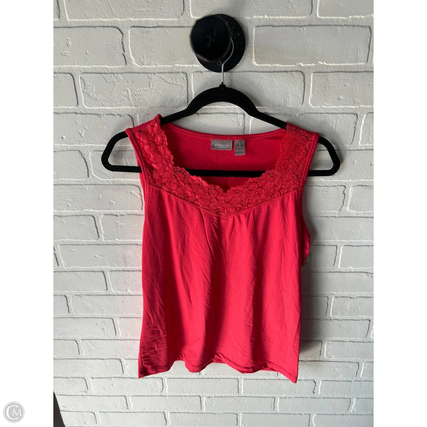 Top Sleeveless By Chicos In Pink, Size: M