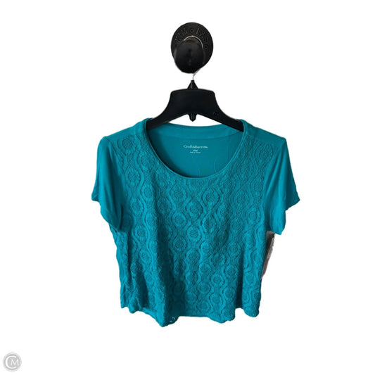 Top Short Sleeve By Croft And Barrow In Blue, Size: Mp