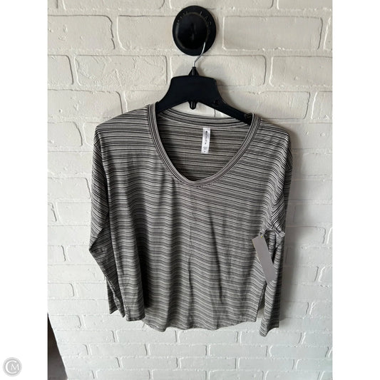 Athletic Top Long Sleeve Crewneck By Athleta In Black & White, Size: S