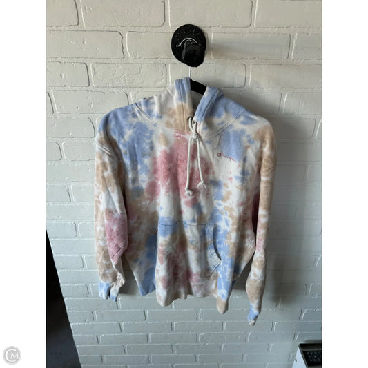 Sweatshirt Hoodie By Champion In Purple & Tan, Size: M