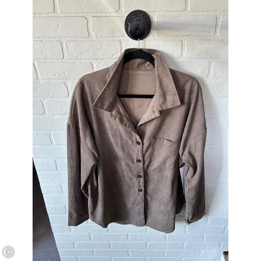 Jacket Shirt By Cmf In Brown, Size: Xl