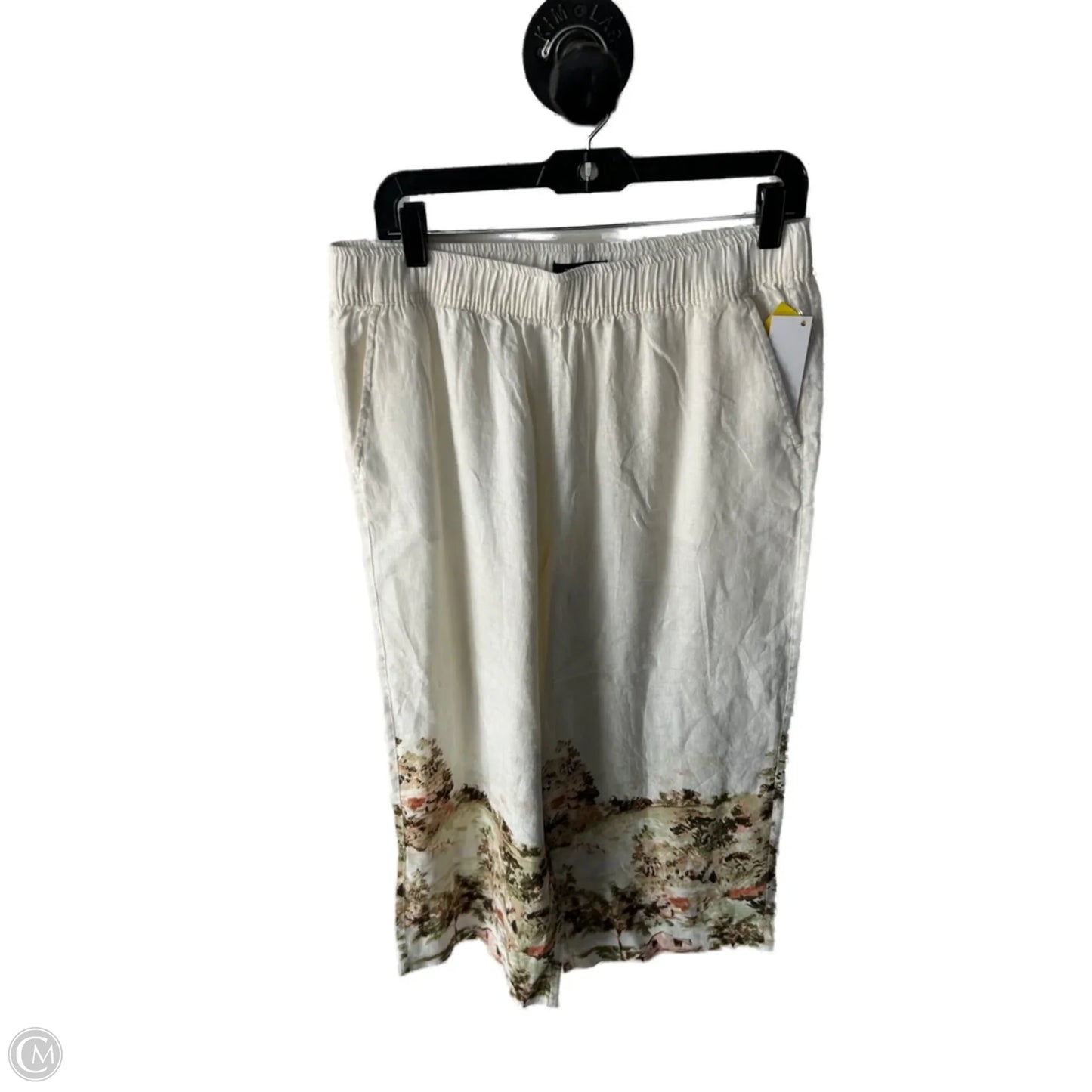 Pants Linen By Tahari In Brown & Cream, Size: 12