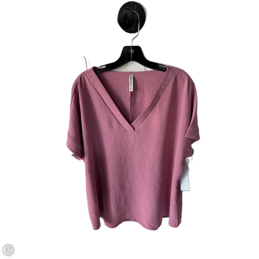 Top Short Sleeve By Zenana In Pink, Size: 1x