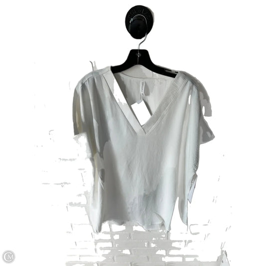 Top Short Sleeve By Zenana In White, Size: 1x