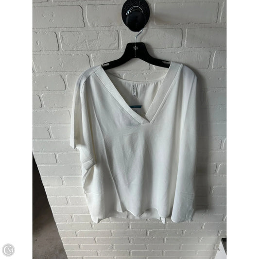 Top Short Sleeve By Zenana In White, Size: 3x