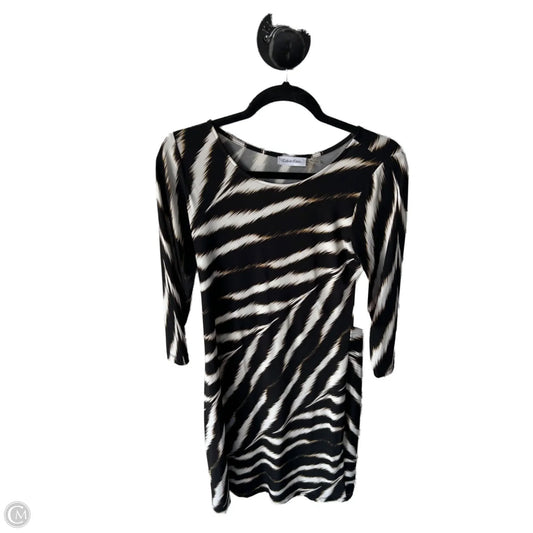 Dress Work By Calvin Klein In Black & Tan, Size: M