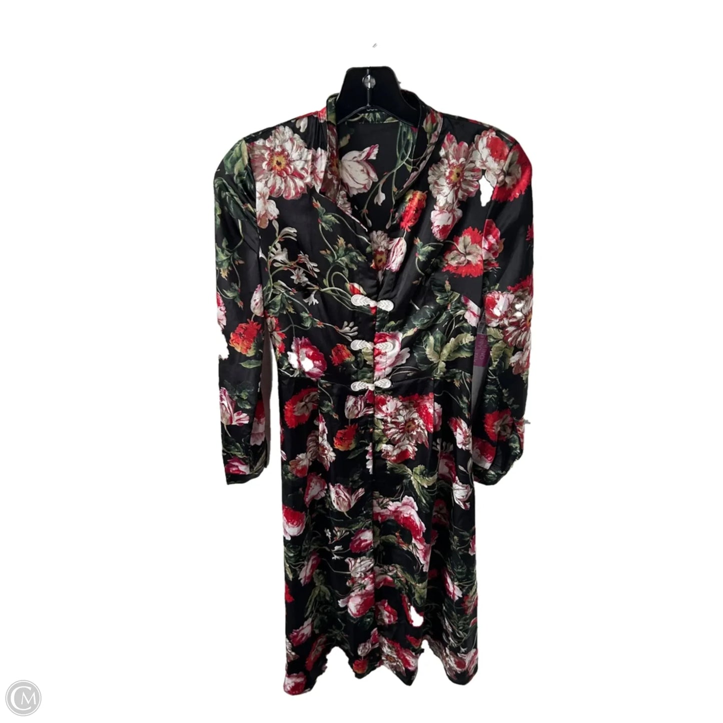 Kimono By Boohoo Boutique In Black & Red, Size: Xs