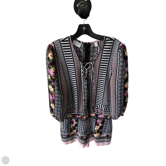 Romper By Bisou Bisou In Black & Pink, Size: L