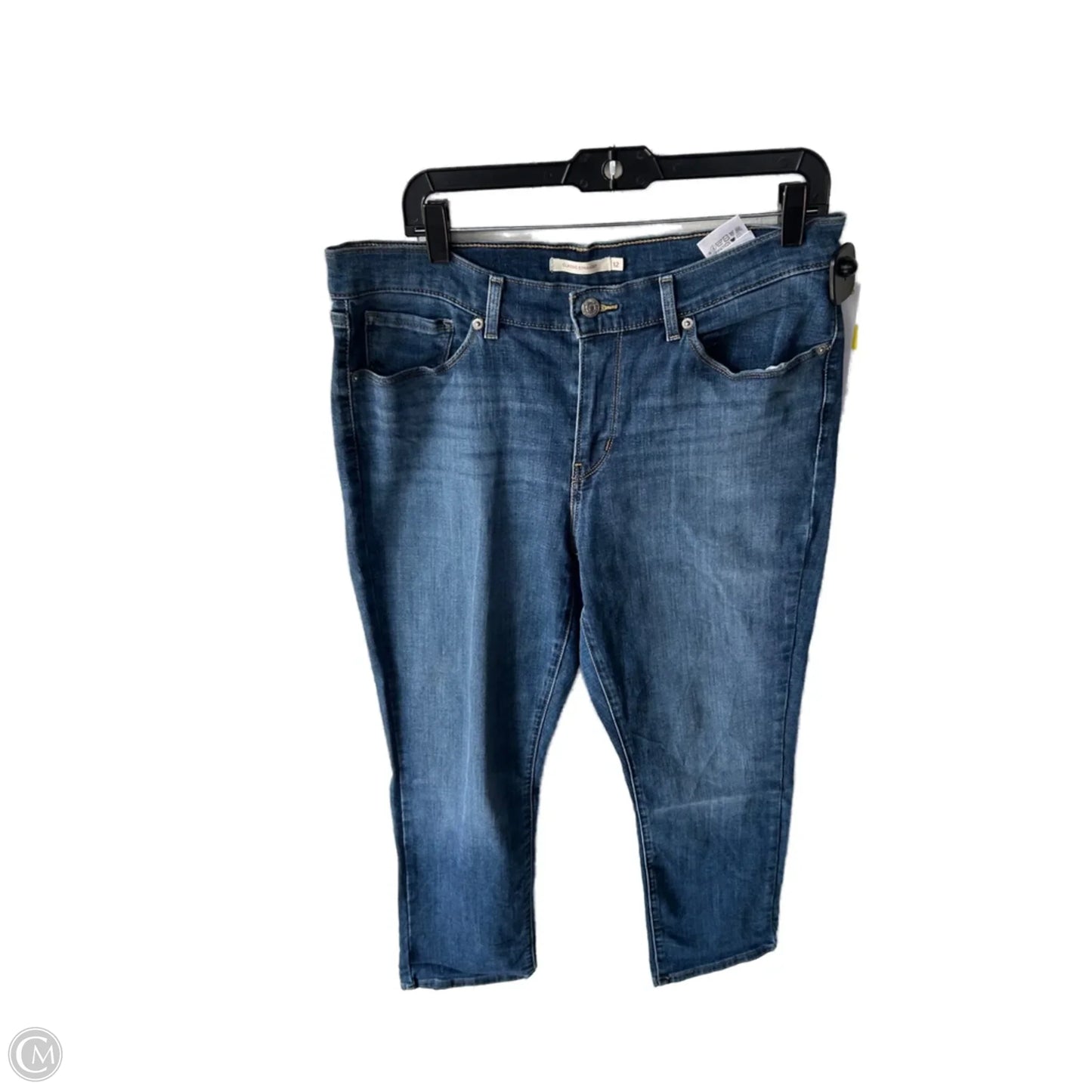 Jeans Straight By Levis In Blue Denim, Size: 12