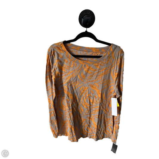 Top Long Sleeve By Mossimo In Orange & Tan, Size: Xxl