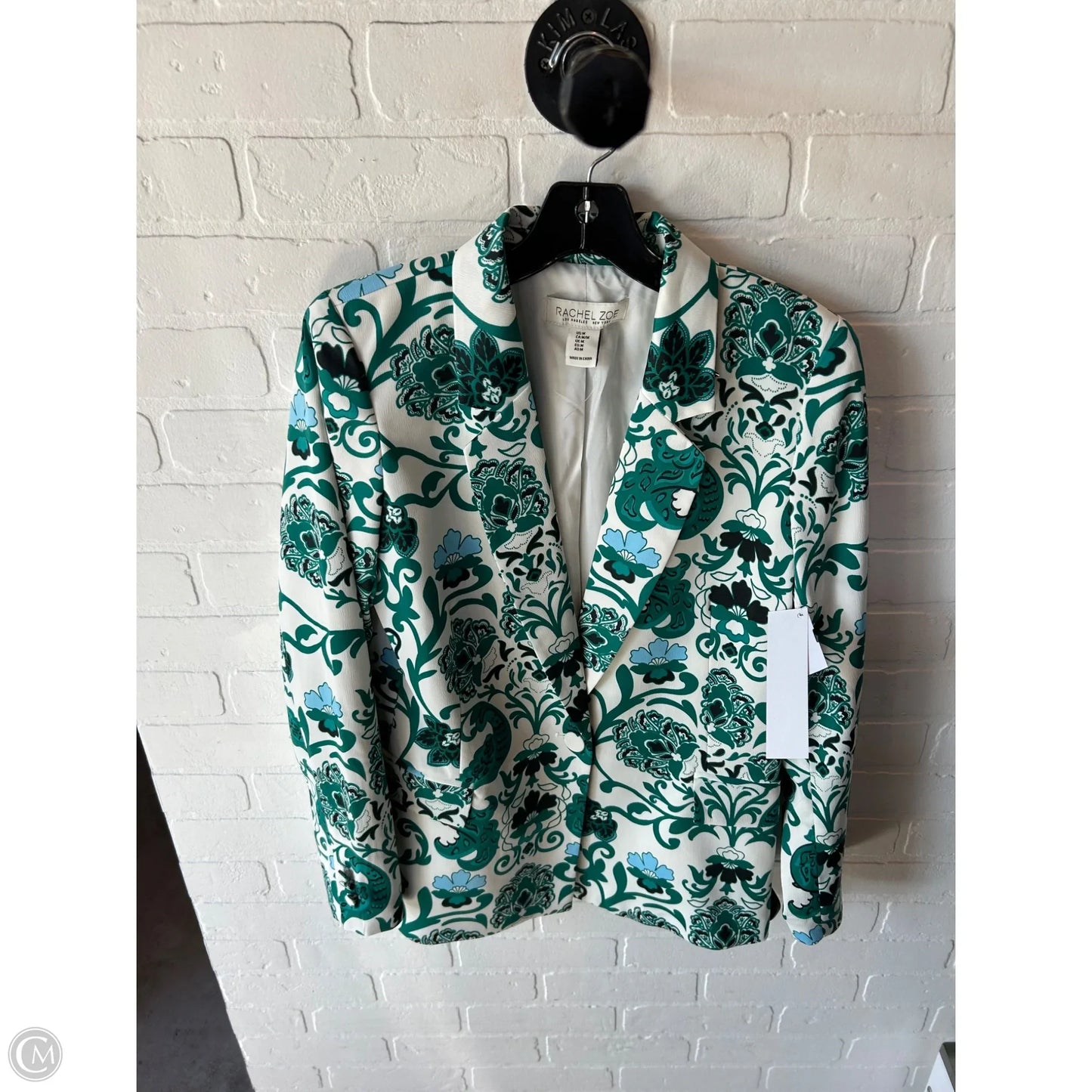 Blazer By Rachel Zoe In Green & White, Size: M