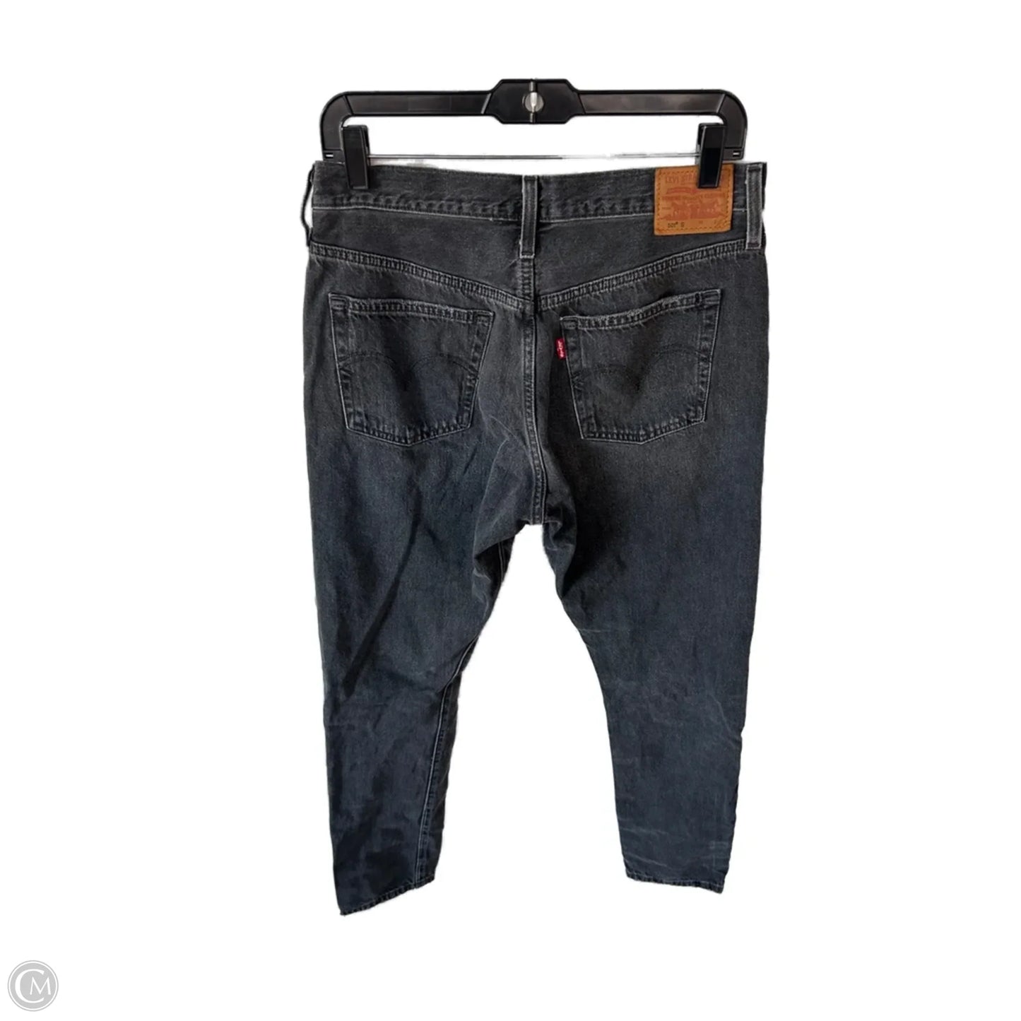 Jeans Straight By Levis In Black Denim, Size: 8