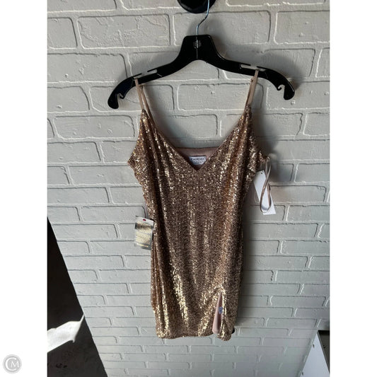 Dress Party Midi By Bebe In Rose Gold, Size: M