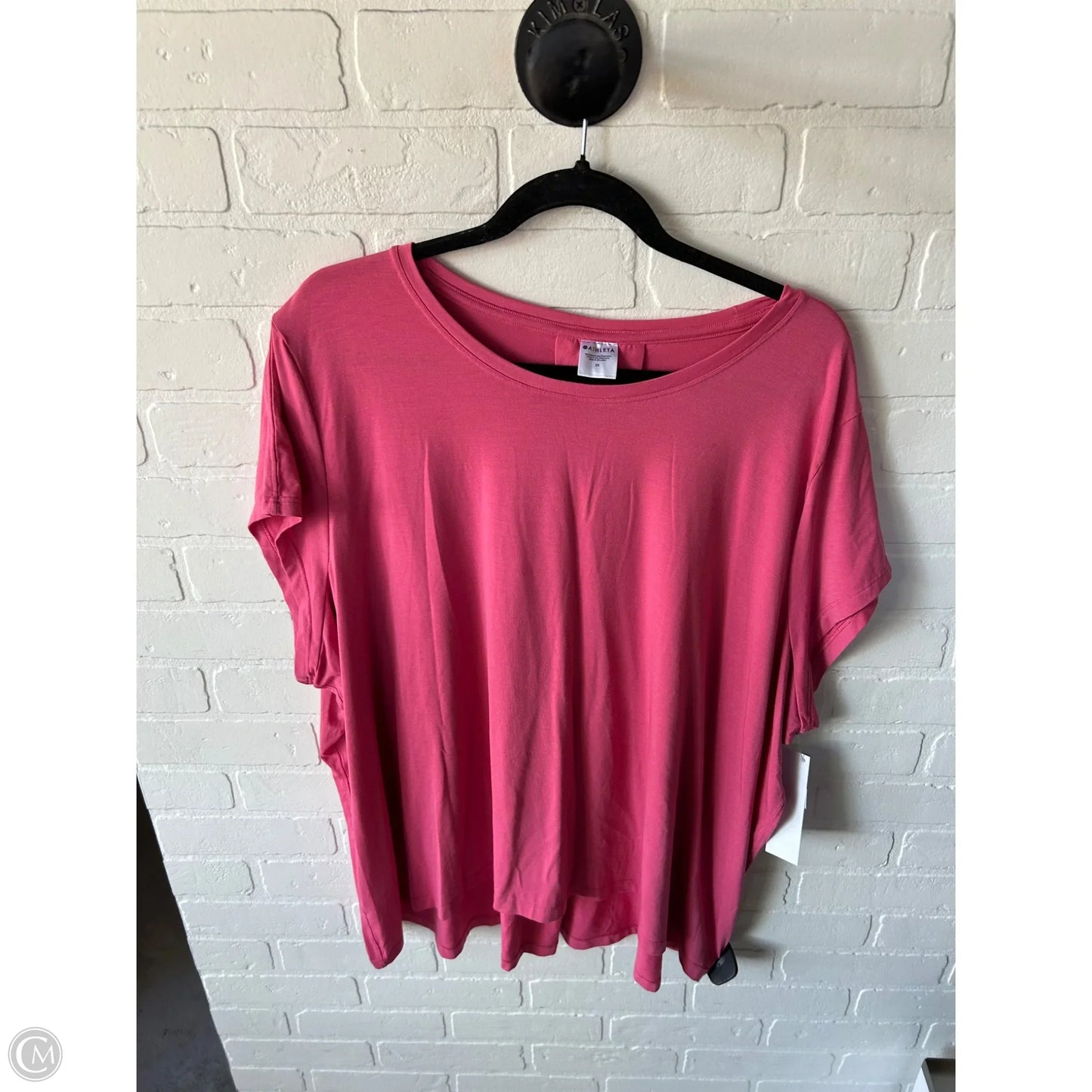 Athletic Top Short Sleeve By Athleta In Pink, Size: 2x