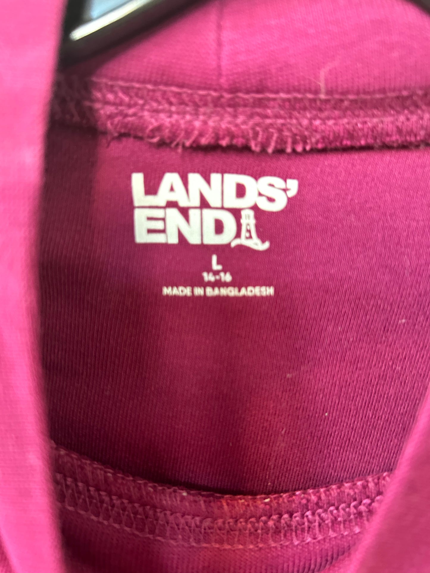 Top Long Sleeve By Lands End In Raspberry, Size: L