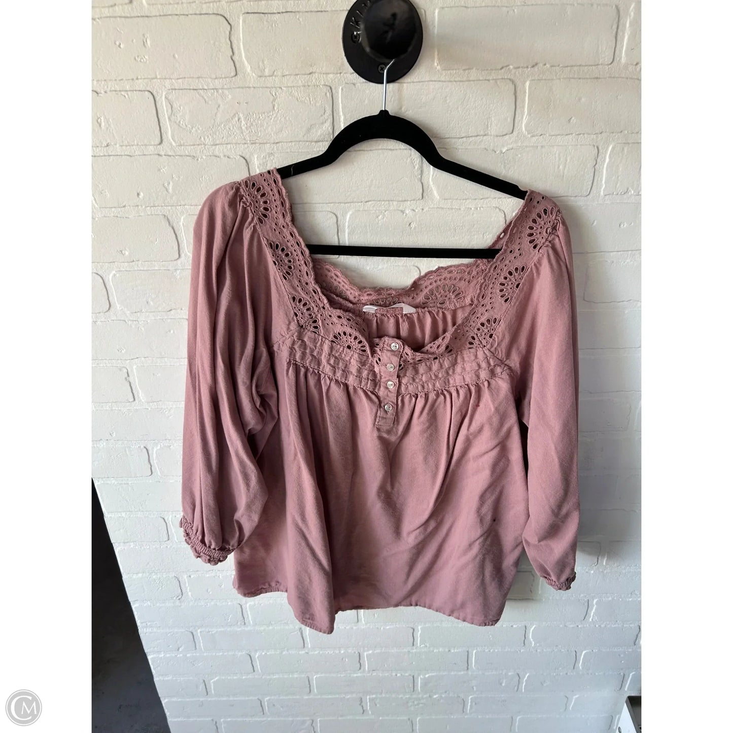 Top 3/4 Sleeve By Lc Lauren Conrad In Pink, Size: L