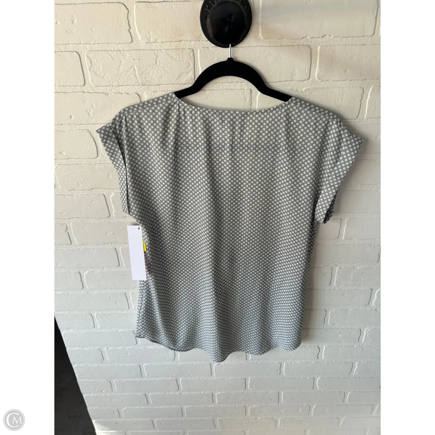 Top Short Sleeve By Express In Grey & White, Size: S