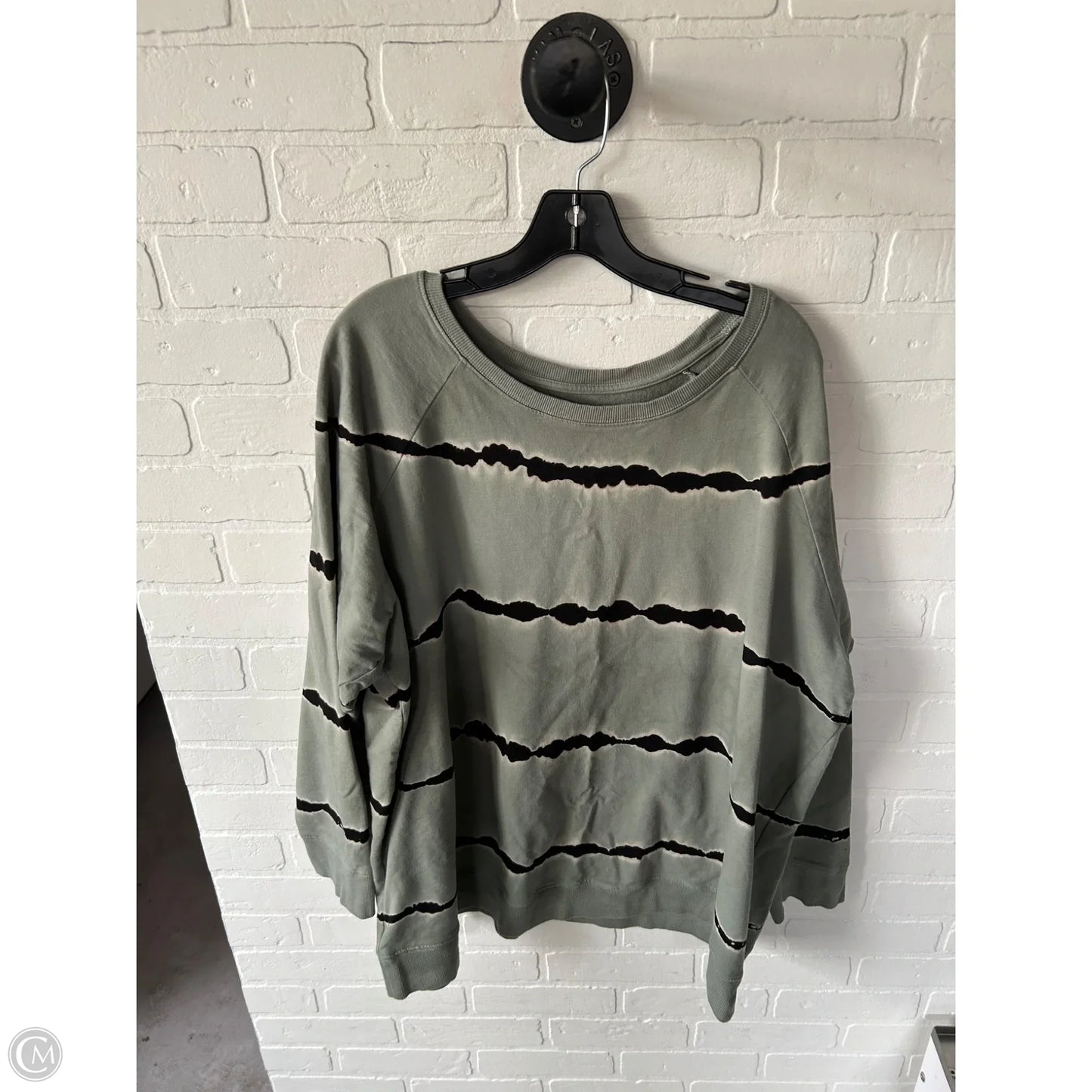 Athletic Sweatshirt Crewneck By Torrid In Black & Green, Size: 3x
