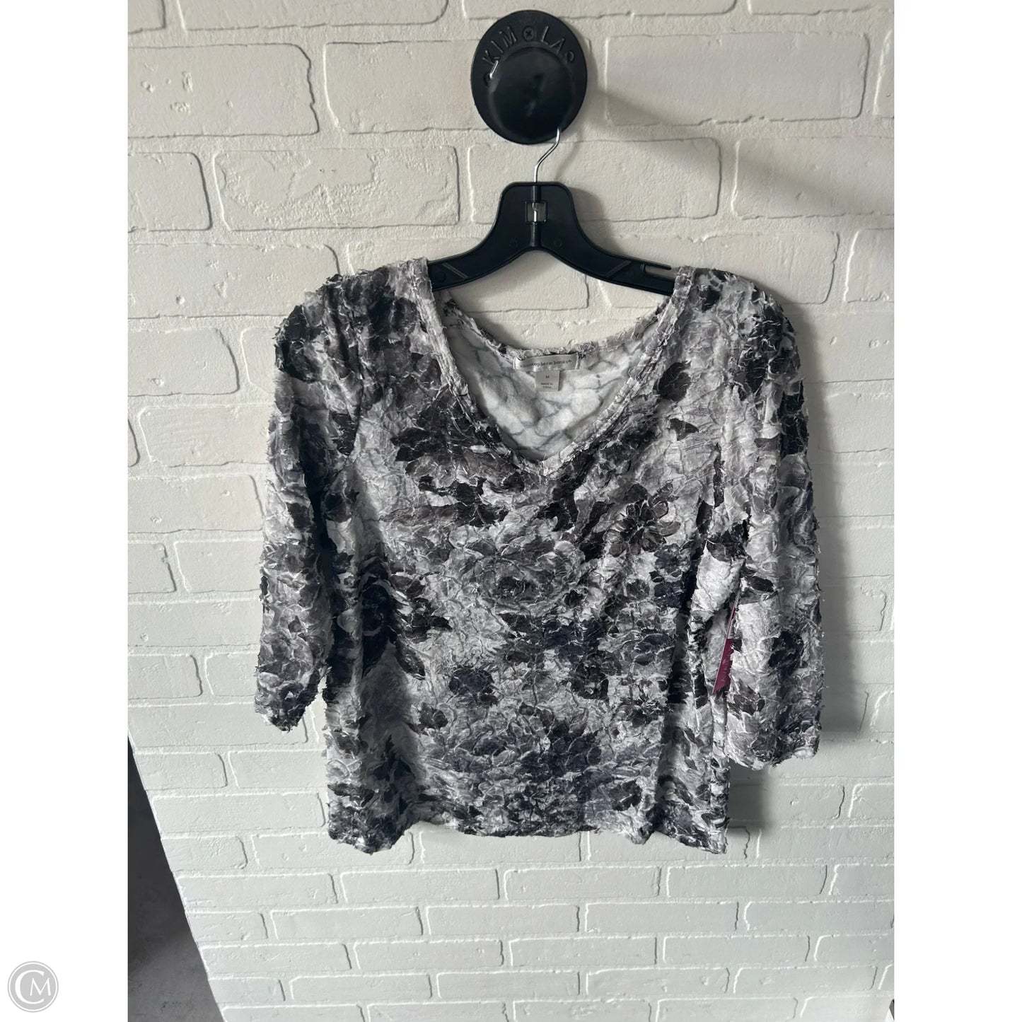 Top 3/4 Sleeve By Christopher And Banks In Brown & Grey, Size: M