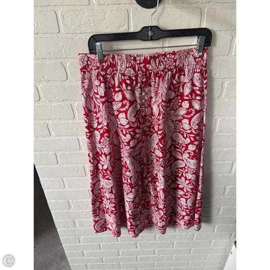 Skirt Midi By Loft In Red & White, Size: 4