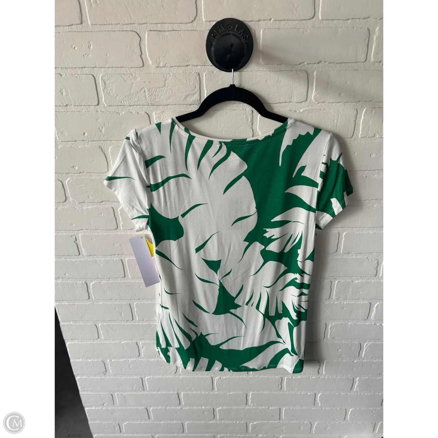 Top Short Sleeve Basic By White House Black Market In Green & White, Size: S