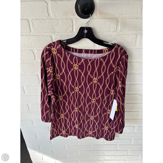 Top 3/4 Sleeve By Chicos In Purple, Size: L