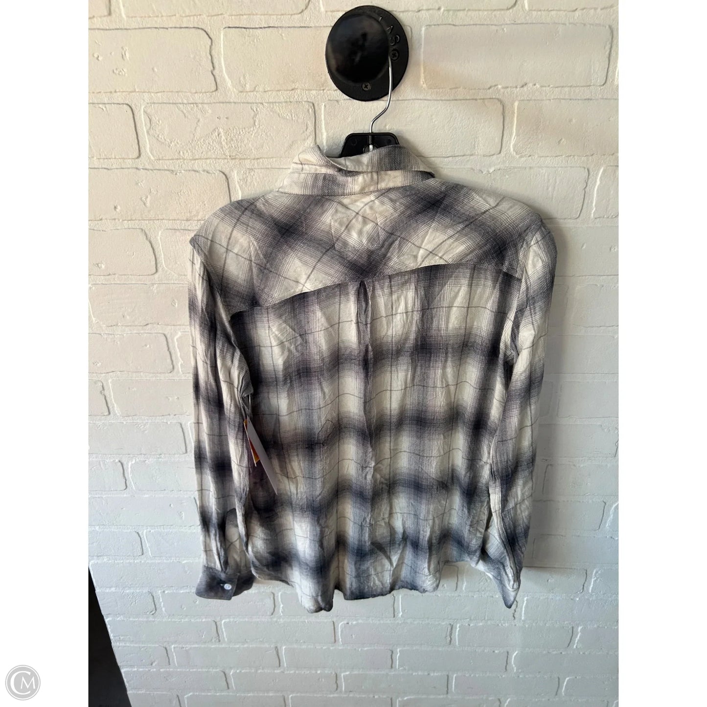 Top Long Sleeve By Rails In Grey & White, Size: Xs