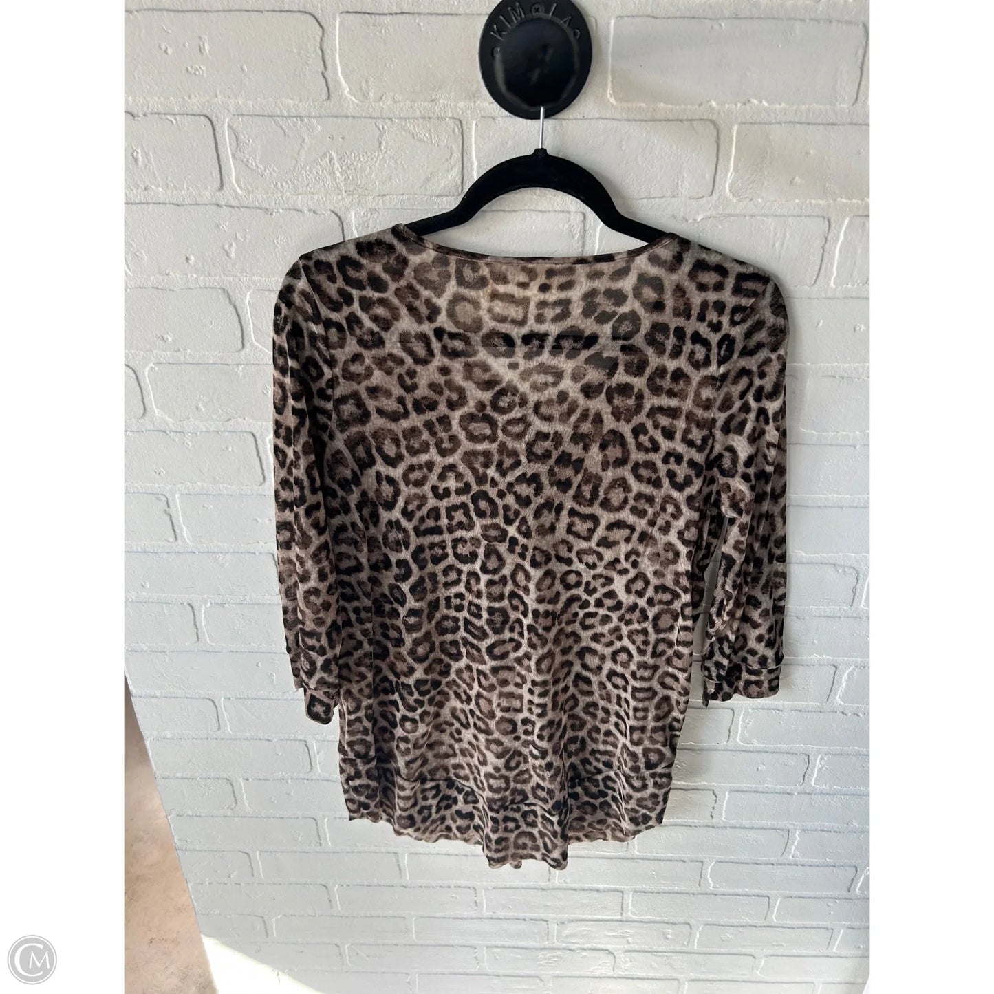 Top 3/4 Sleeve By Chicos In Animal Print, Size: M
