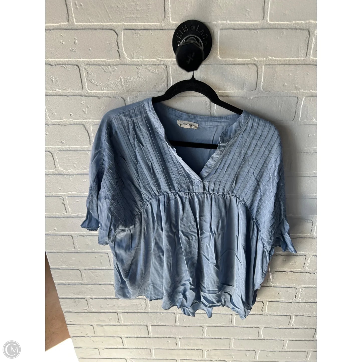 Top Short Sleeve By Ee Some In Blue, Size: L