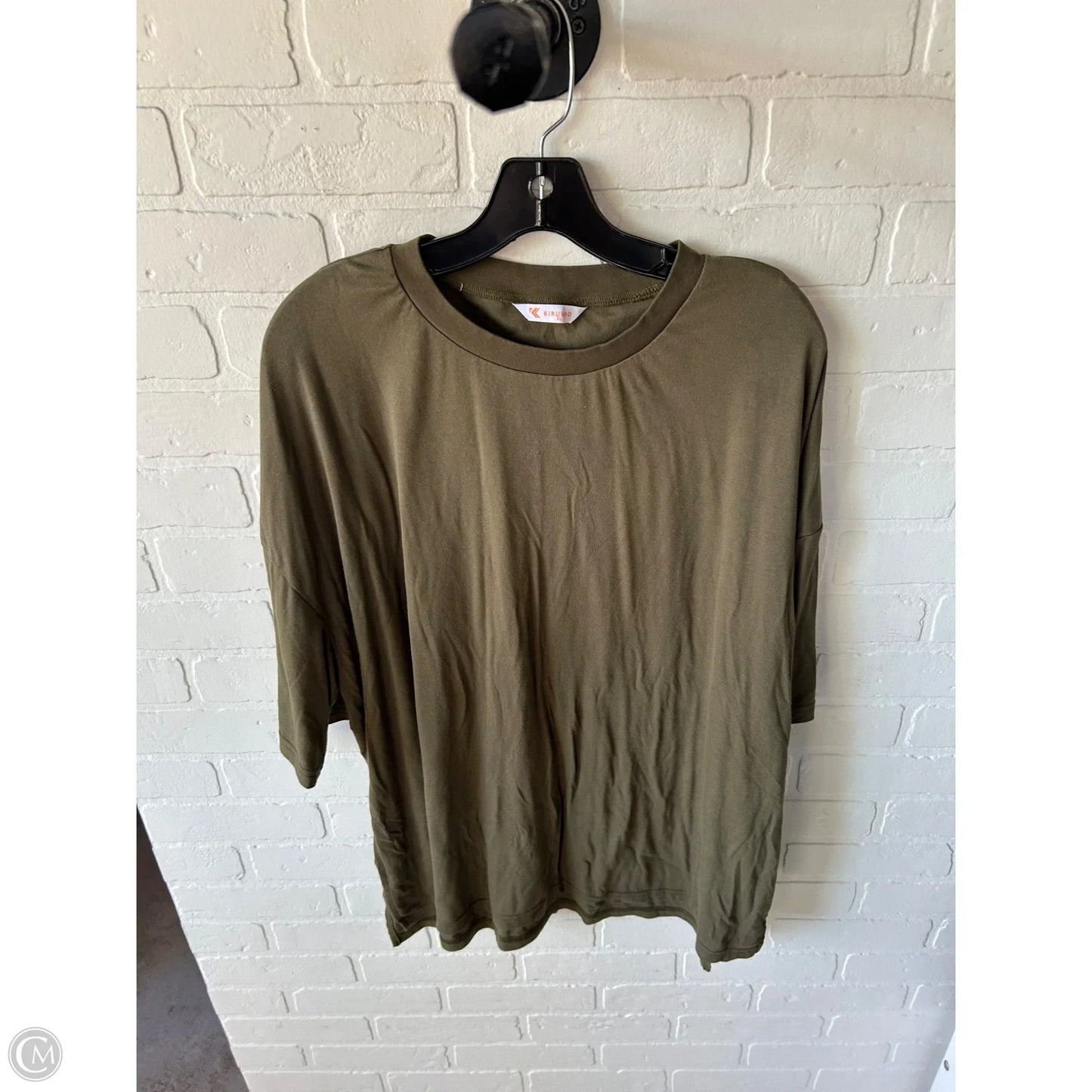 Top Short Sleeve Basic By Kirundo In Green, Size: Xl