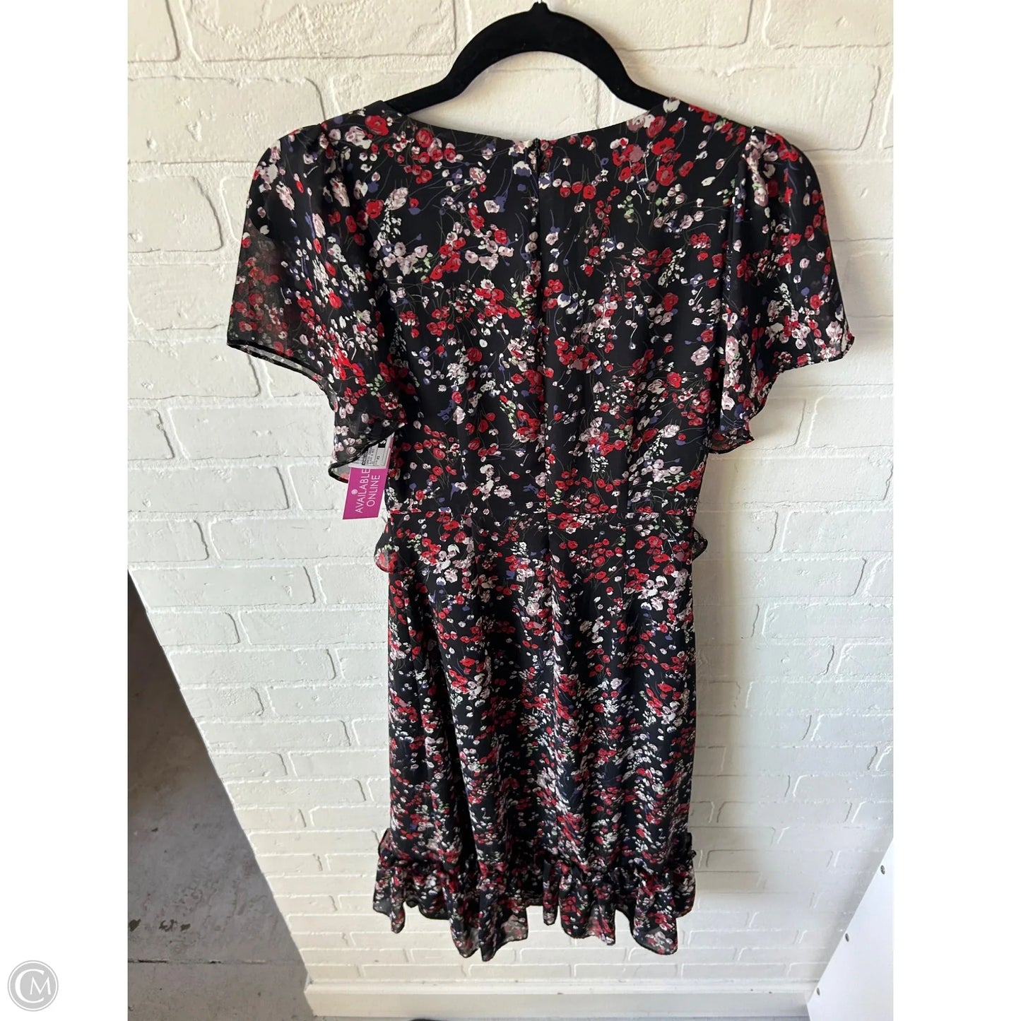 Dress Casual Midi By Chelsea 28 In Black & Red, Size: Xs