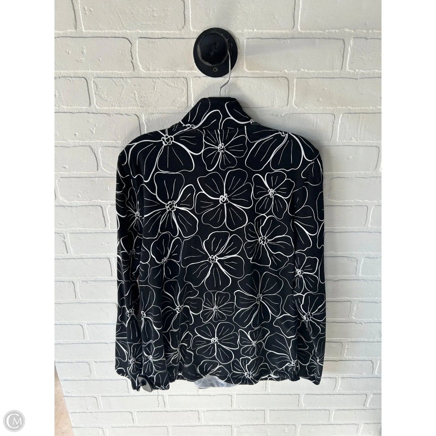 Sweatshirt Collar By Talbots In Black & White, Size: L